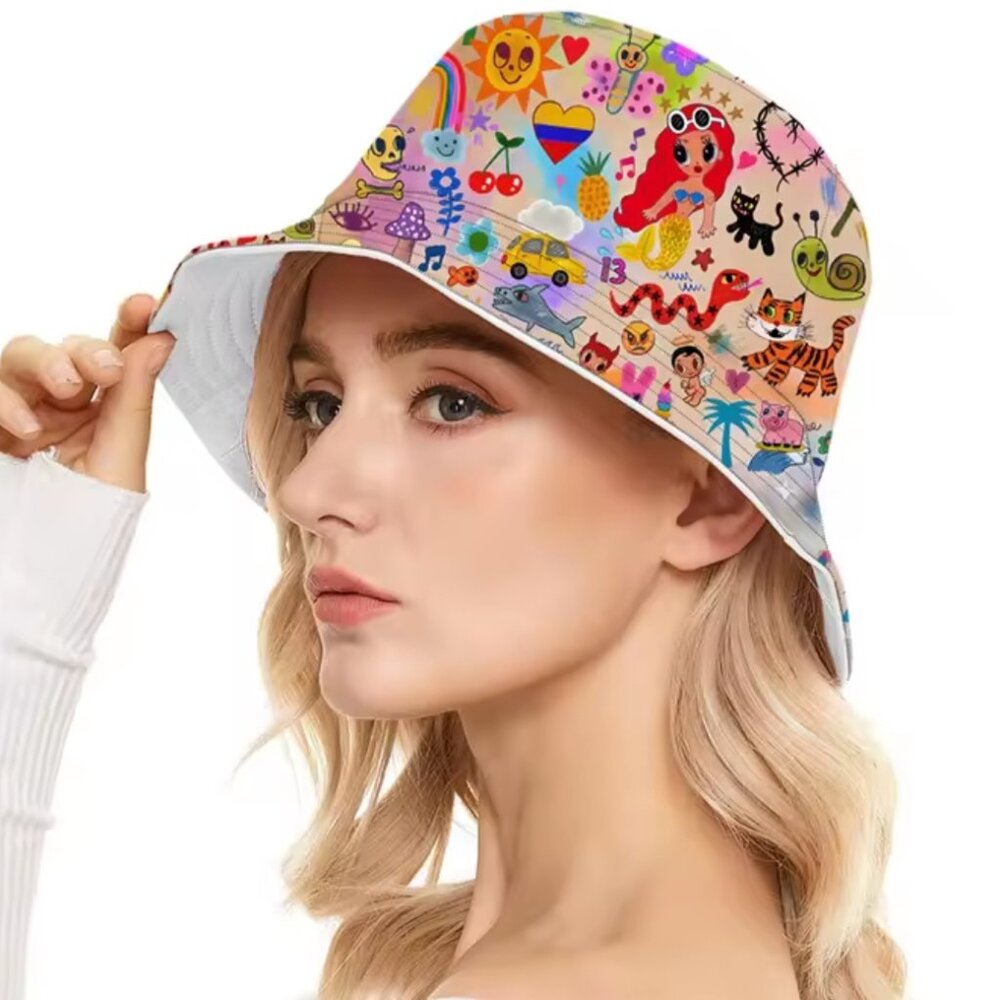 Karol G Bucket Hat Mañana Sera Bonito Mermaid Bichota Y2K Summer Outdoor Beach